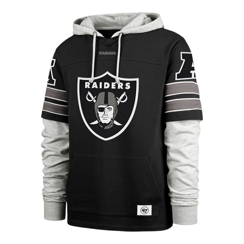Las Vegas Raiders '47 Brand Black Superior Pullover Hoodie Size Medium